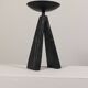 Vintage candle holder made of hand-forged metal, in a brutalist style.