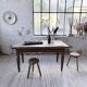 Solid oak farmhouse table with integrated extensions 1950
