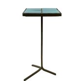 Modern azure iron and tiles side table, France 1960s