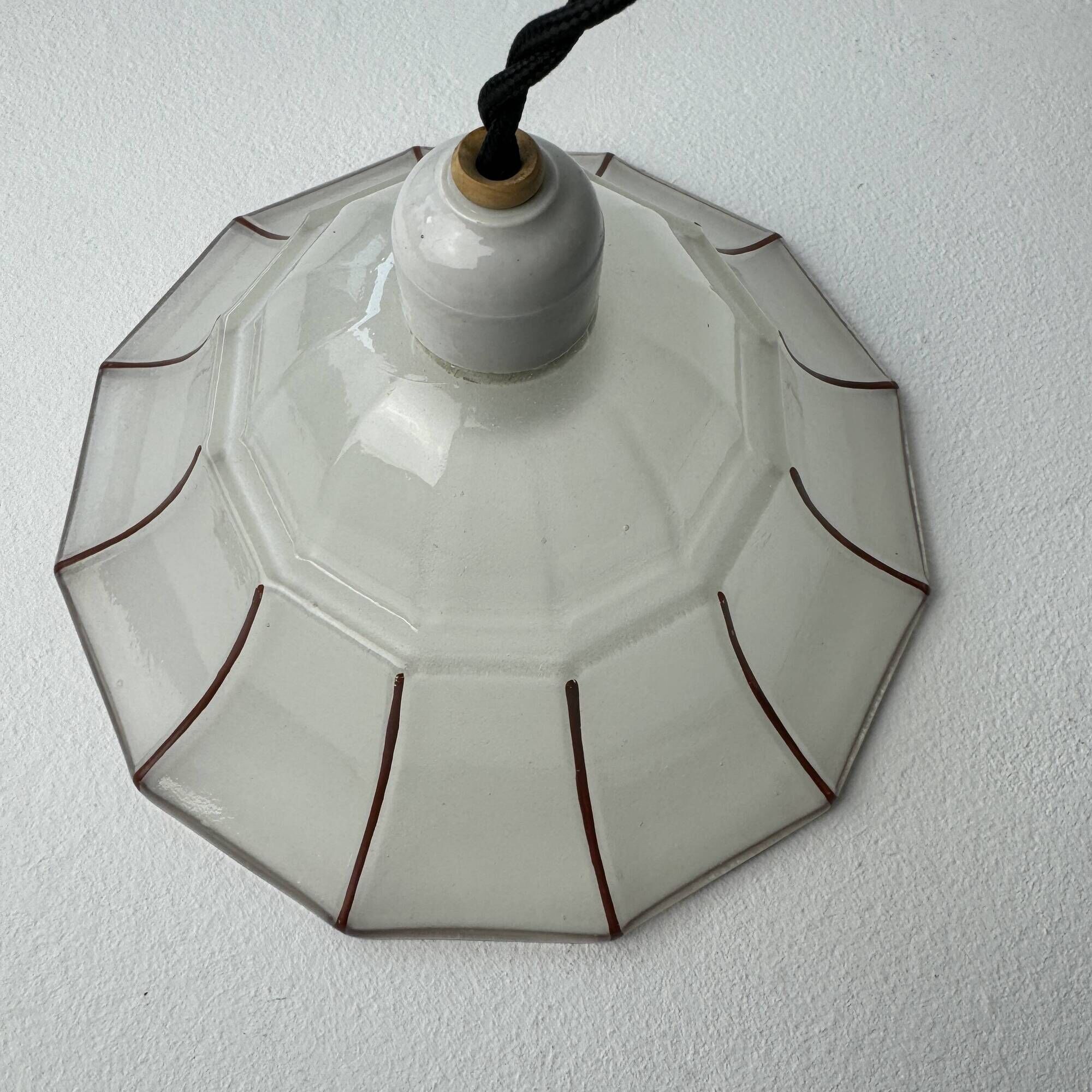 Lot 3 anciennes suspensions verre art-deco