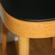 5 baumann chairs with large backs in black faux leather.