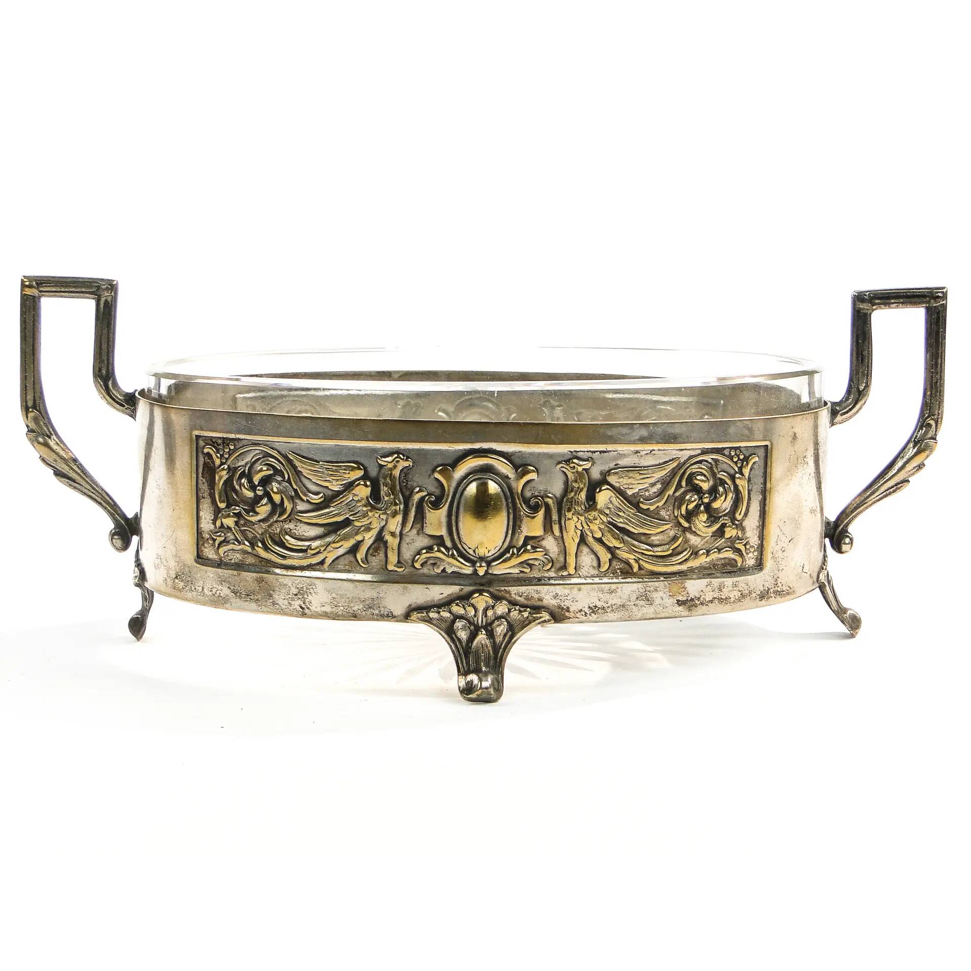 Empire jardiniere, silver-plated brass, Poland, 19th century