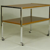 1970s Walnut and Chrome Trolley