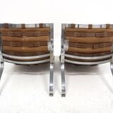 Set de 2 fauteuils scandinave en cuir "Ari", Arne Norell, Suède, 1960