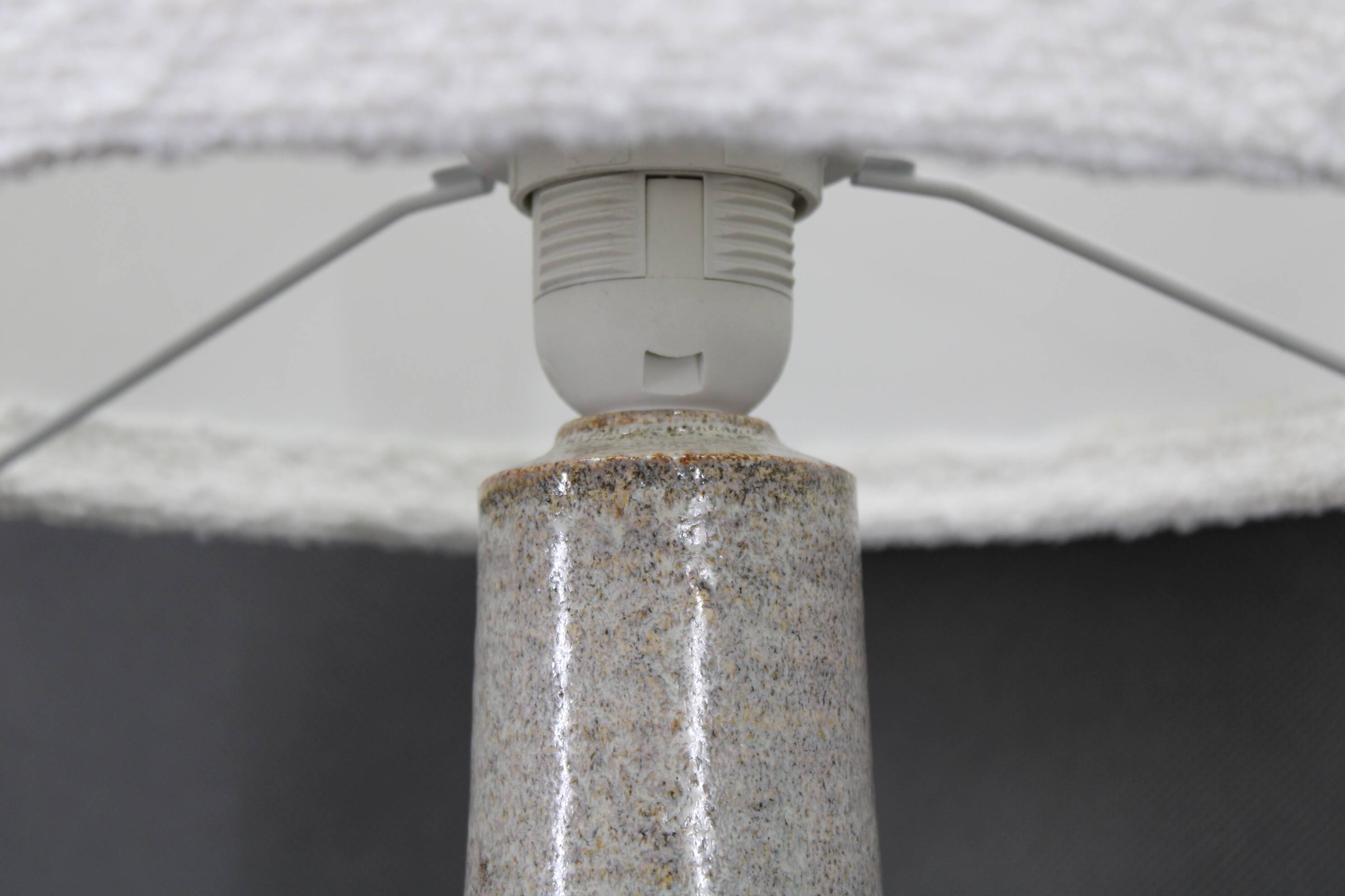 1970s Ceramic Table Lamp from Axella with Fabric Lampshade, Denmark