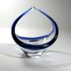Blown glass bowl coupe Sommerso blue - Murano style 1960