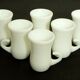 6 Tasses à expresso vintage en opaline blanche Ovoro Italy