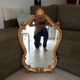 Antique baroque rococo mirror in gilded wood 77*47 cm