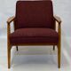 Chair created by Mr. Zieliski year 60 burgundy fabric.