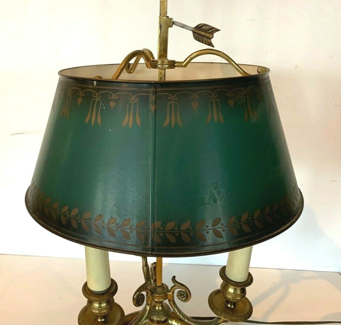 Bronze and sheet metal lamp, 20th century
