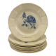 8 assiettes à dessert vintage faïence terre de fer Digoin, années 1940