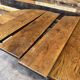 Antique oak round table with extensions, beautifully made from the years.