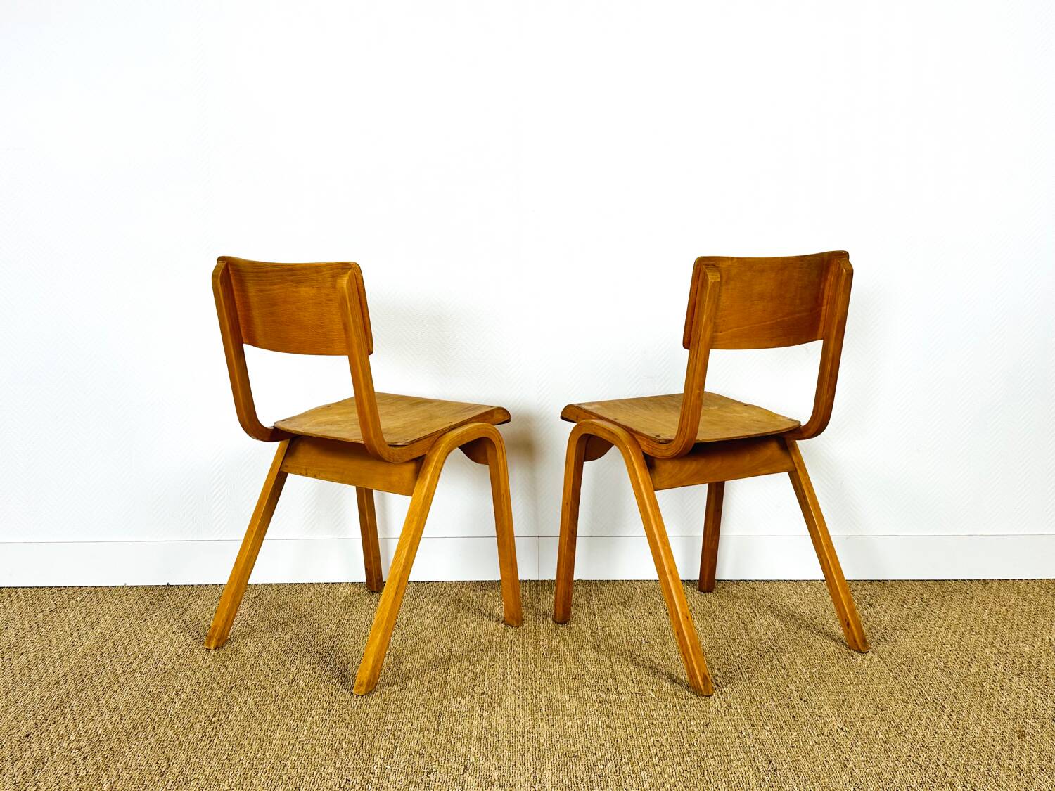 2 school chairs from the 1960s