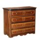 Commode ancienne en noyer 4 tiroirs Italie XVIIIe siècle