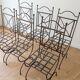 Set of 6 garden chairs in wrought iron rustic style