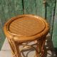 Vintage decorative support in bamboo and rattan