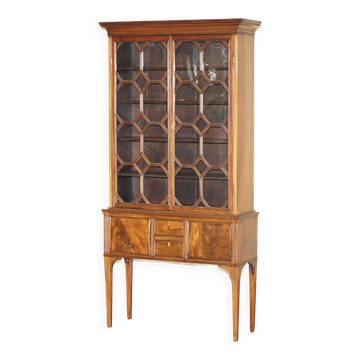 Bibliothèque Astrale Victorienne Antique vers 1870 avec Longues Jambes