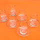 Transparent glass tea service with gilding.
