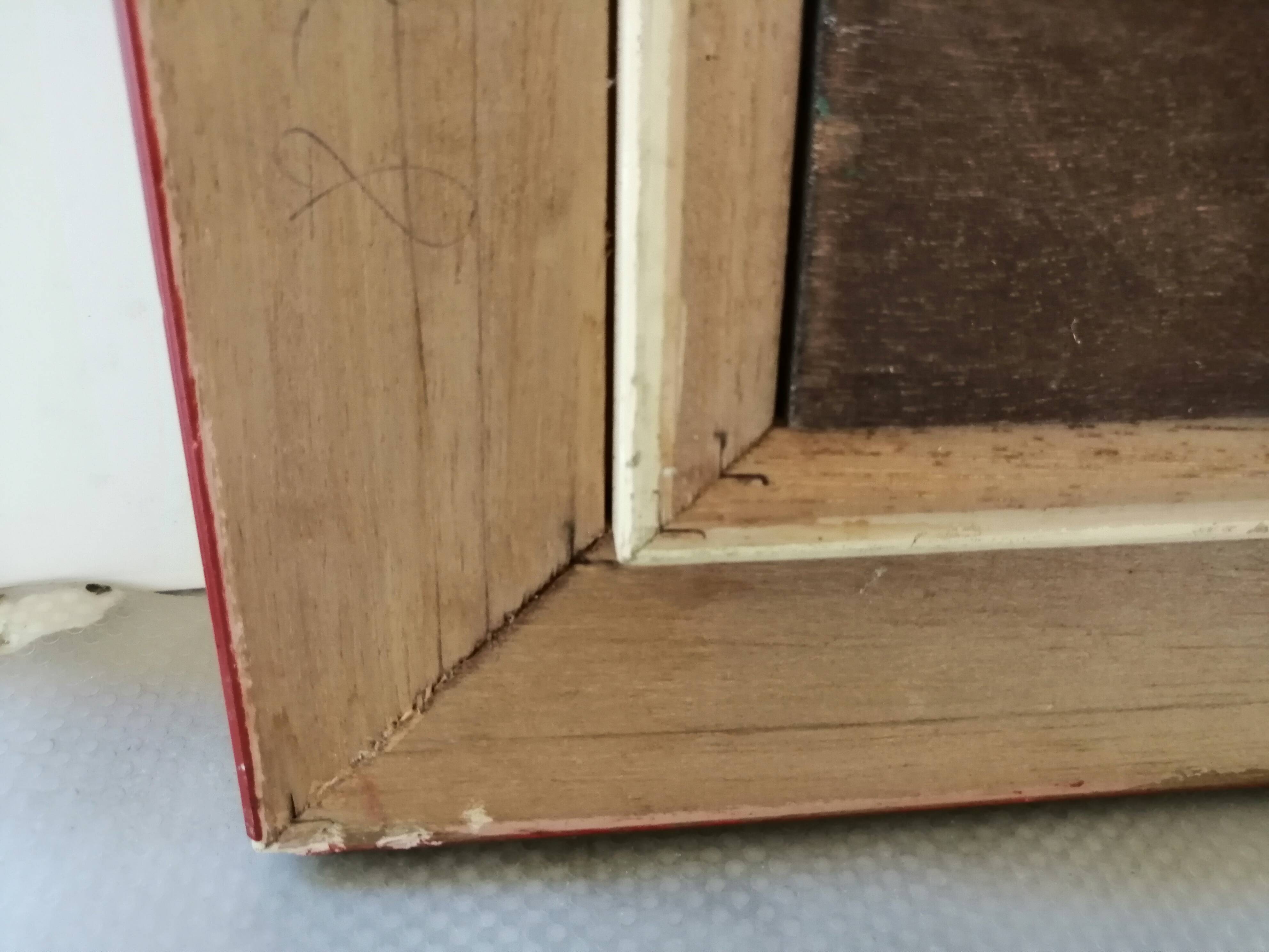 Old oil framed on panel