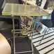 Metal table with glass top
