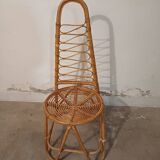 Rattan high chair, bamboo