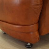 Leather armchair, Italian design, 1970s, production: Italy