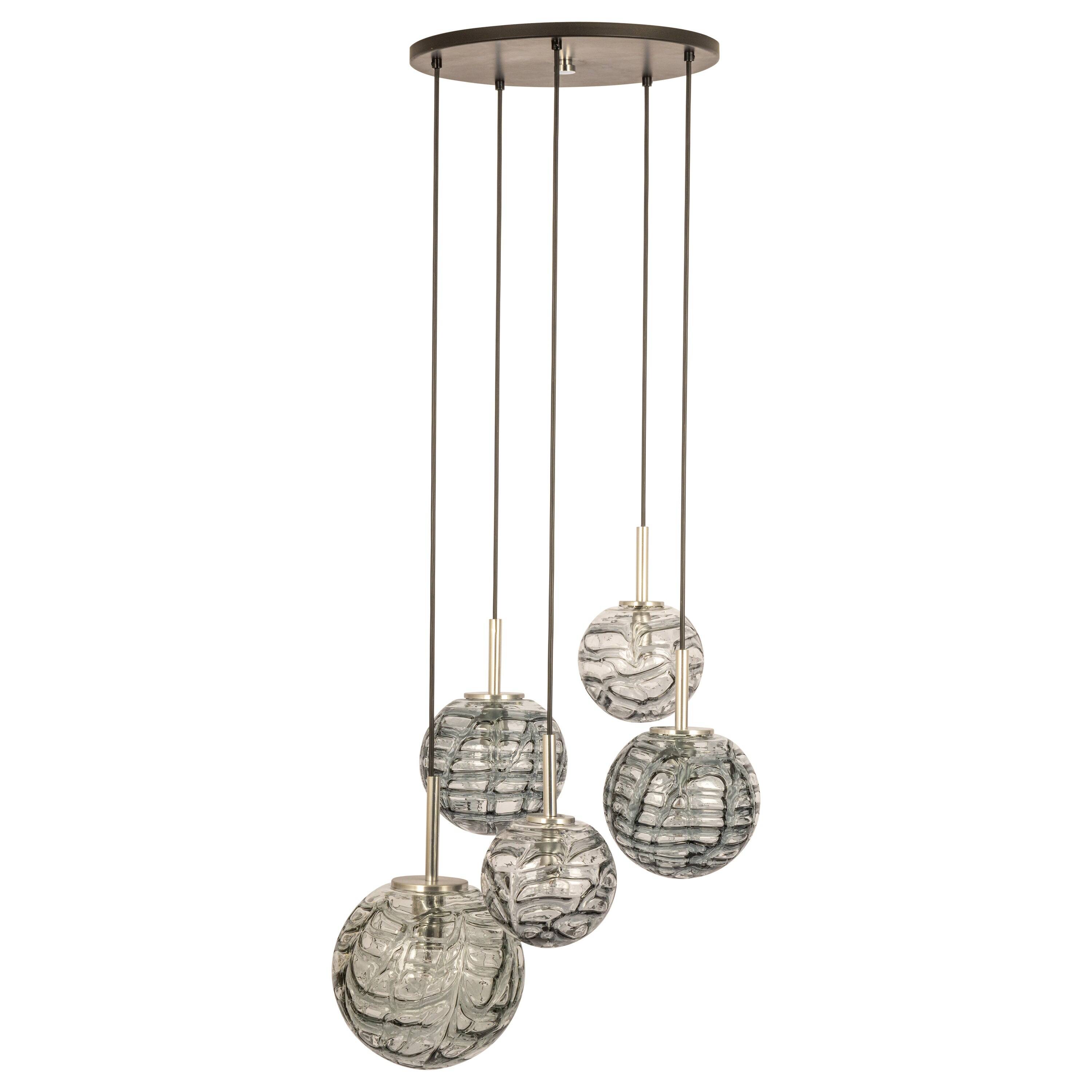 Grand cascading chandelier design with Murano glass by Doria, Germany, 1970s.