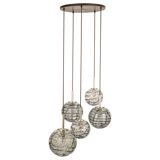 Grand cascading chandelier design with Murano glass by Doria, Germany, 1970s.