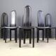 Set of 6 high back leather dining chairs, 1980s