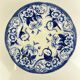 Plate on pedestal in ironstone "Flora" – Creil and Montereau, 19th century, blue