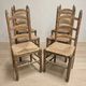 Set of 6 vintage wooden ladder-back dining chairs with woven seats