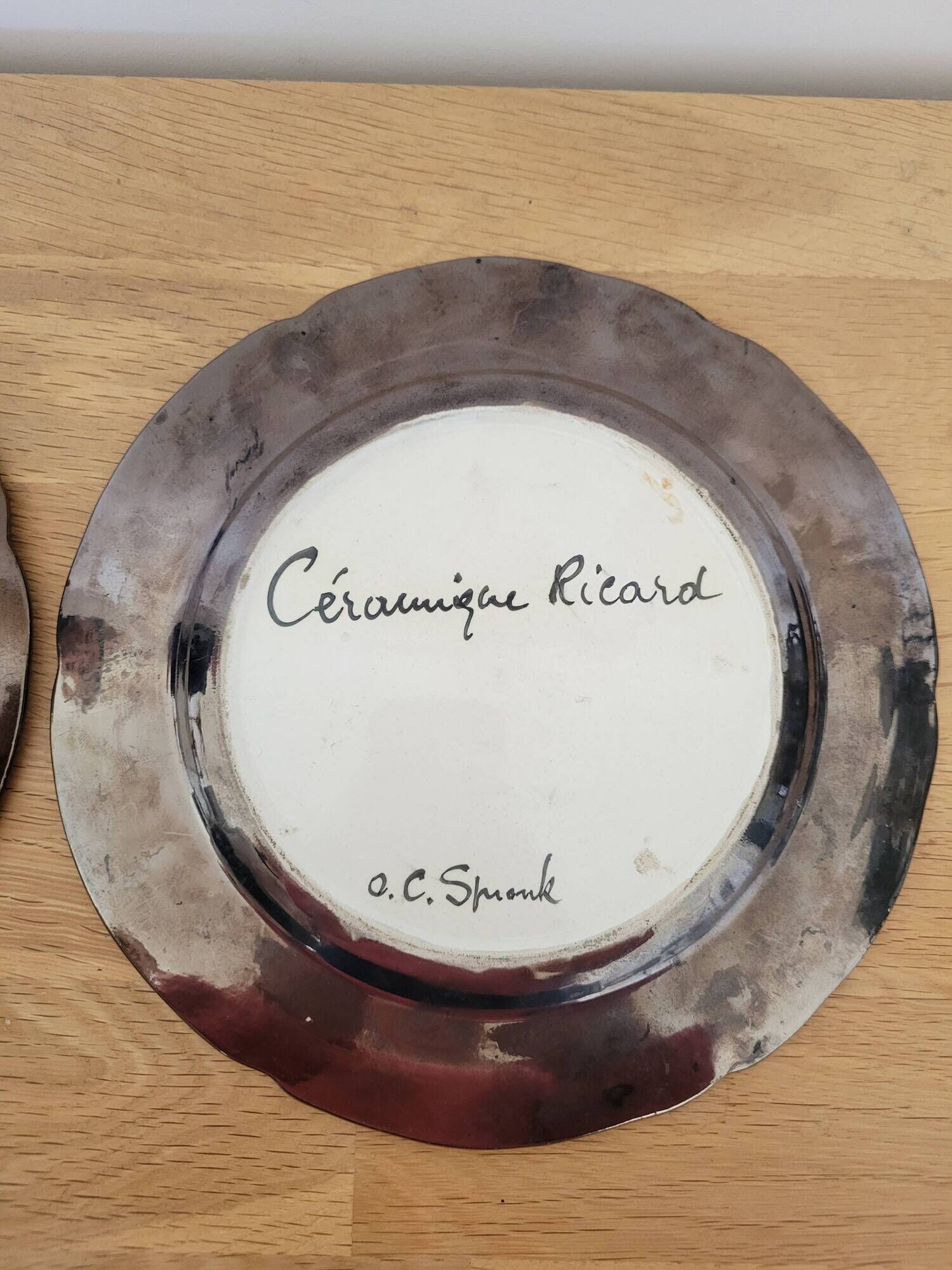 Pair of ceramic plates Ricard 0. Sprouk 60s