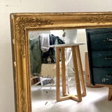 Old mirror wood and gilded stucco 73x61cm