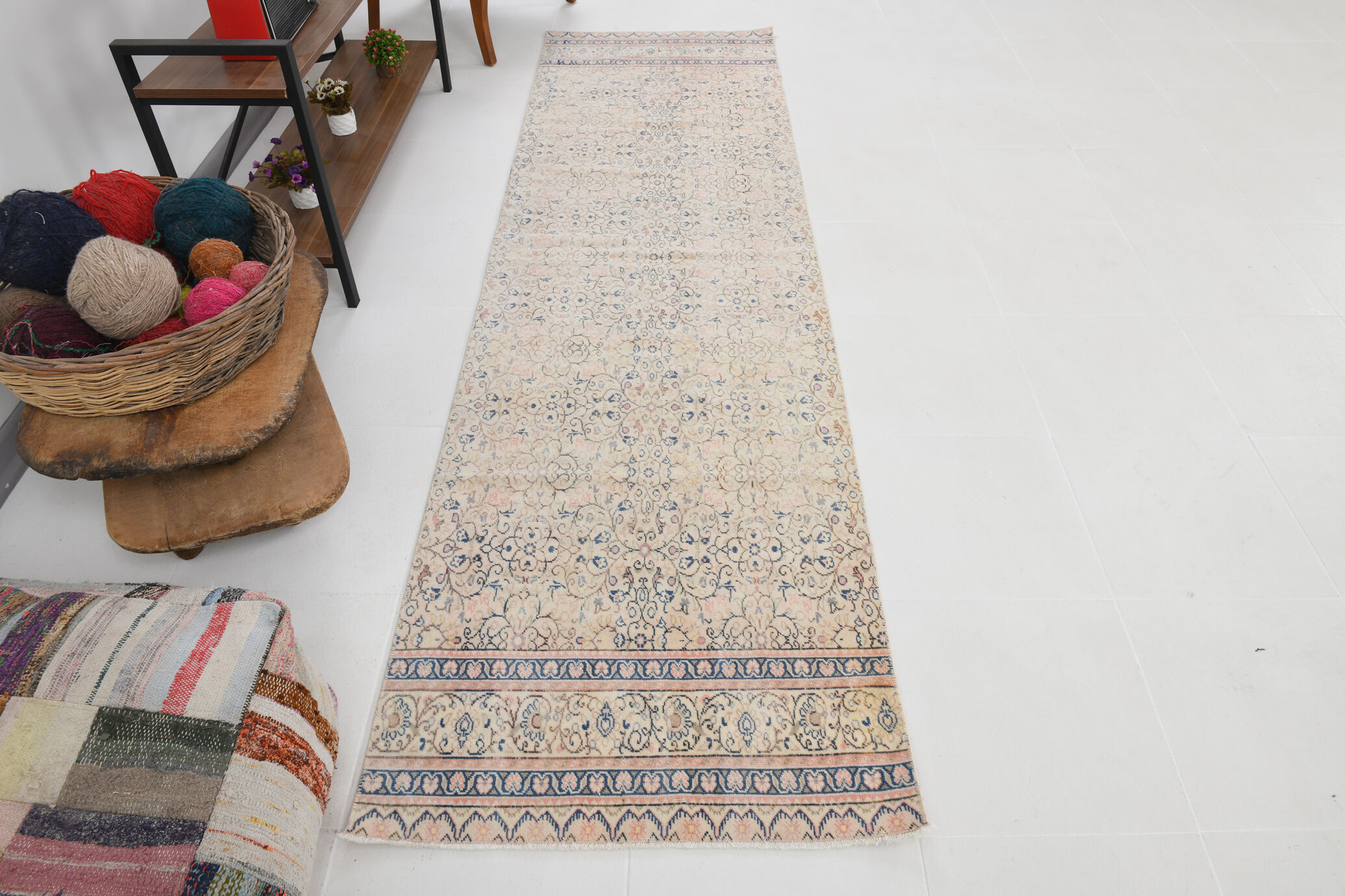 3x9 blue persian runner rug, 80x286cm