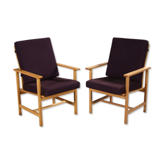 Borge Mogensen, pair of armchairs, oak, model 2257