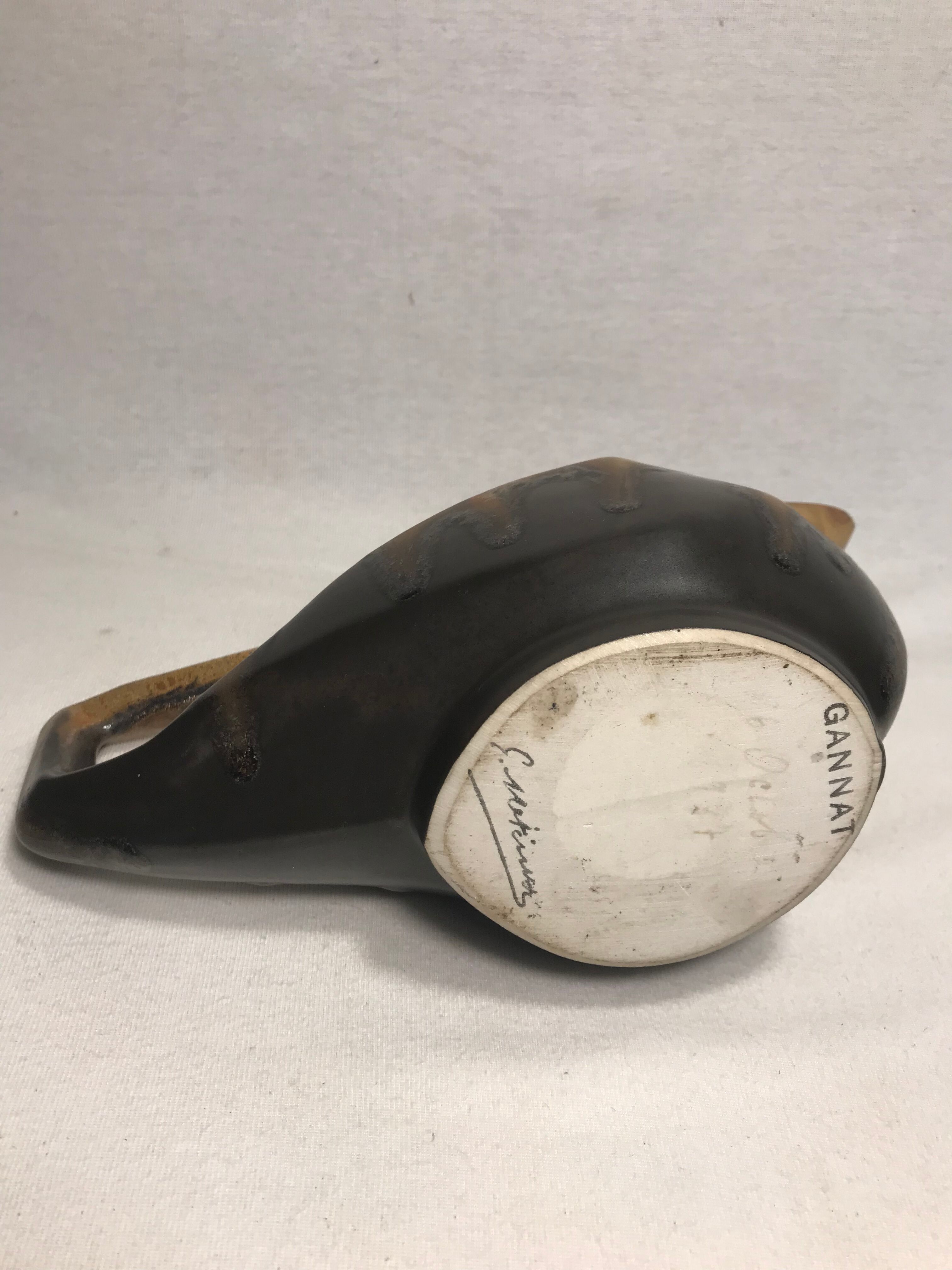 Former pitcher GANNAT enamelled ceramic form geometric Vintage