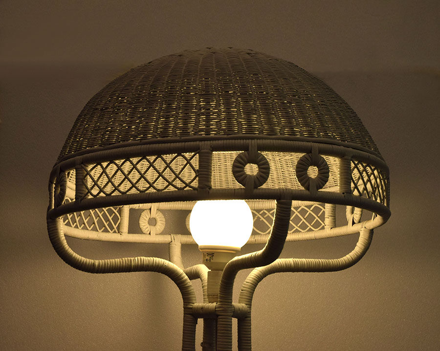 Italian mid-century rattan floor lamp, 1950s