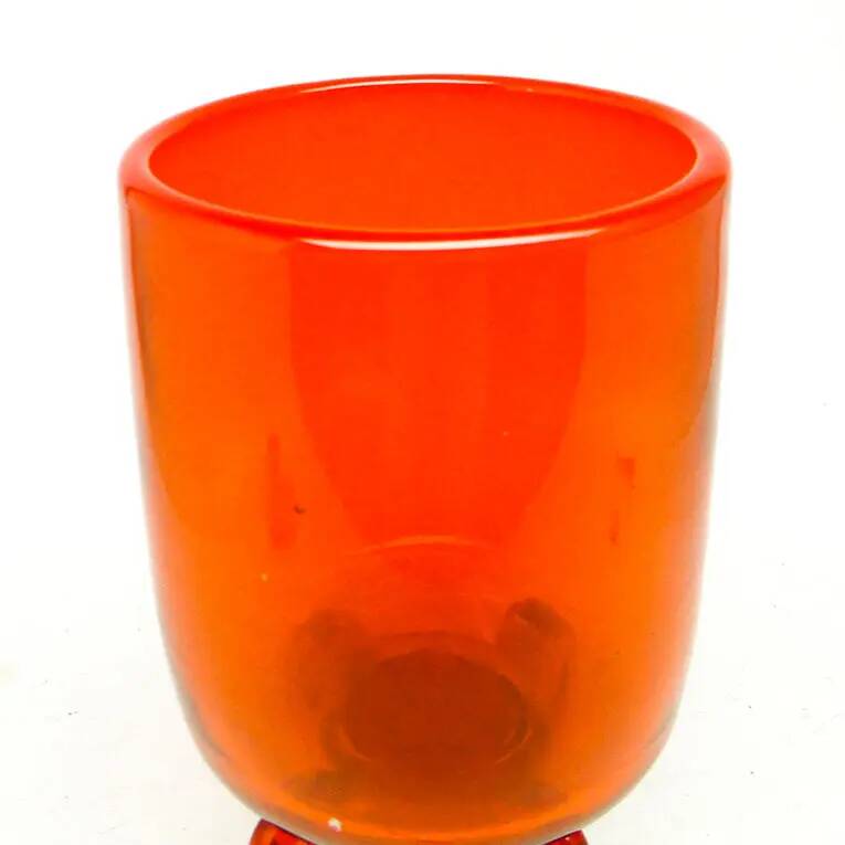 Modernism vase, orange glass, designed by J. Słuczan-Orkusz, Poland, 1970s