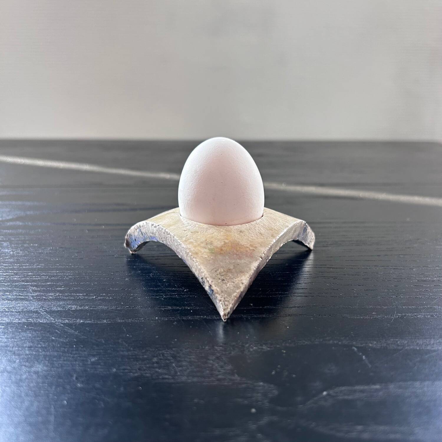 Set of 3 signed raku egg cups