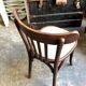 Bistro chair in bent beech and beige mixed fabric.