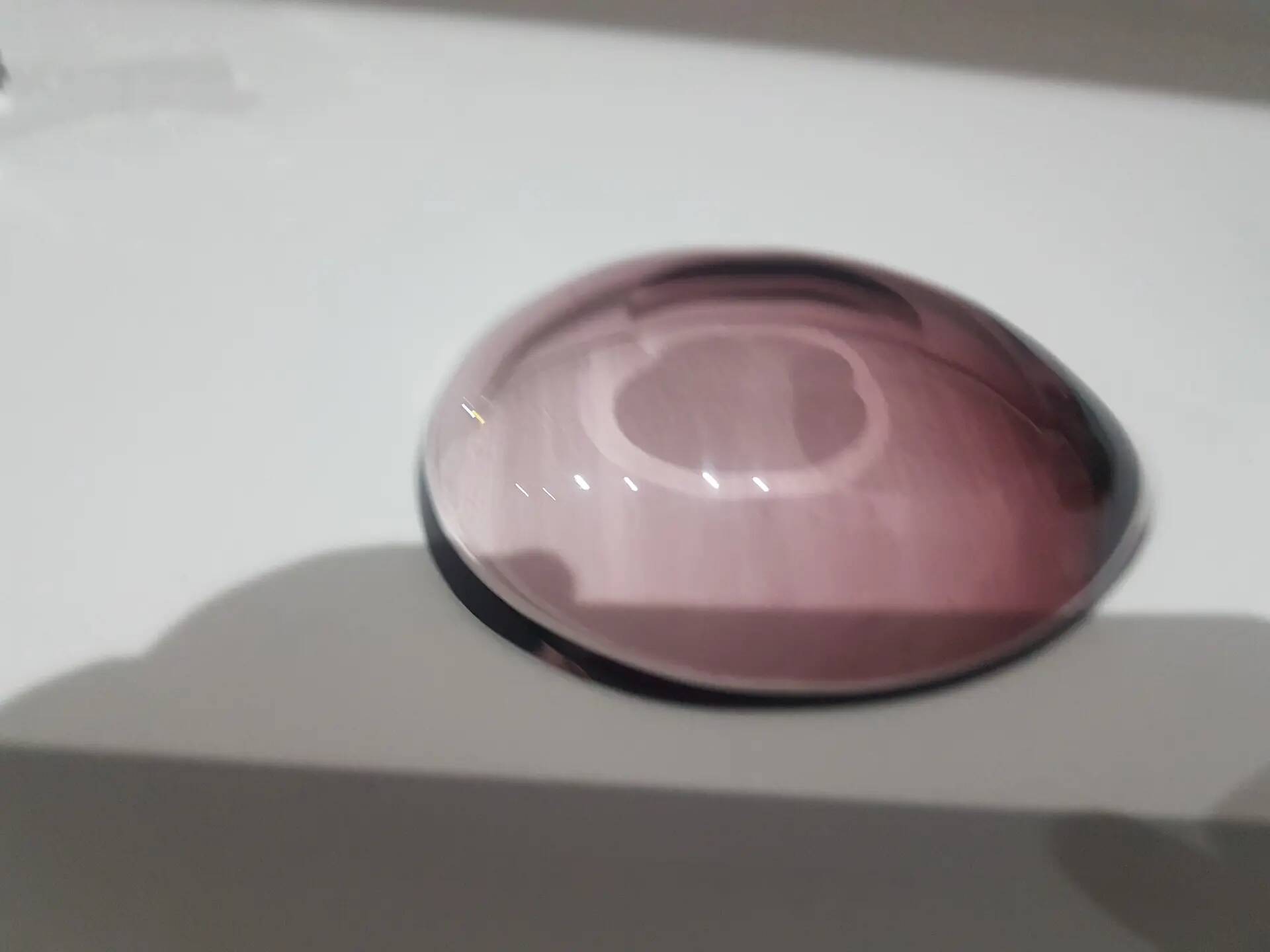 Decorative bowl, pink-purple, glass, designed by A. F. Gangkofner, Hessengl