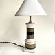 Earthenware lamp, new 2M fabric cable, cotton lampshade