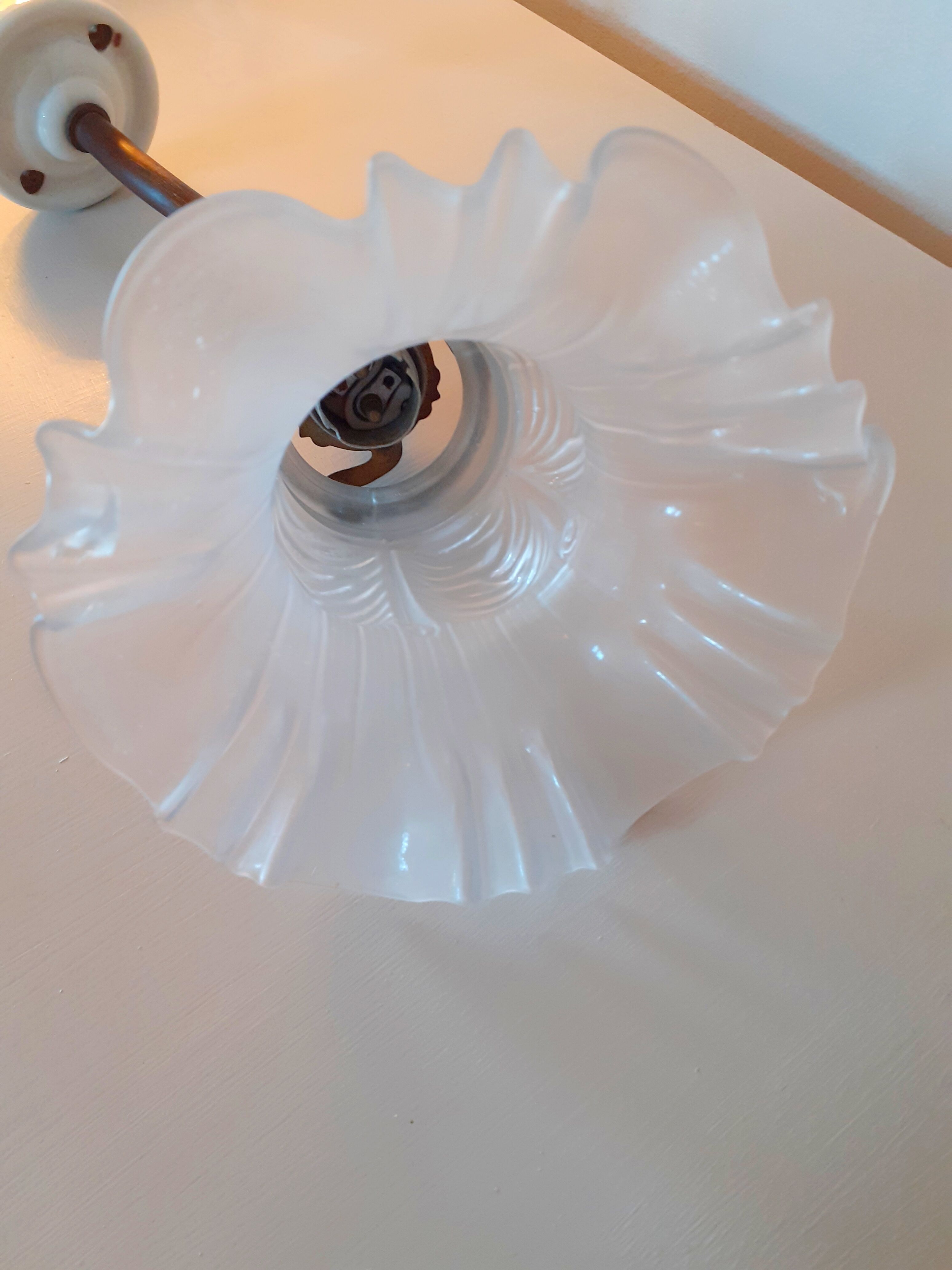 Art Nouveau glass wall lamp