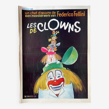 Original cinema poster "The Clowns" Federico Fellini 36x49cm 1970