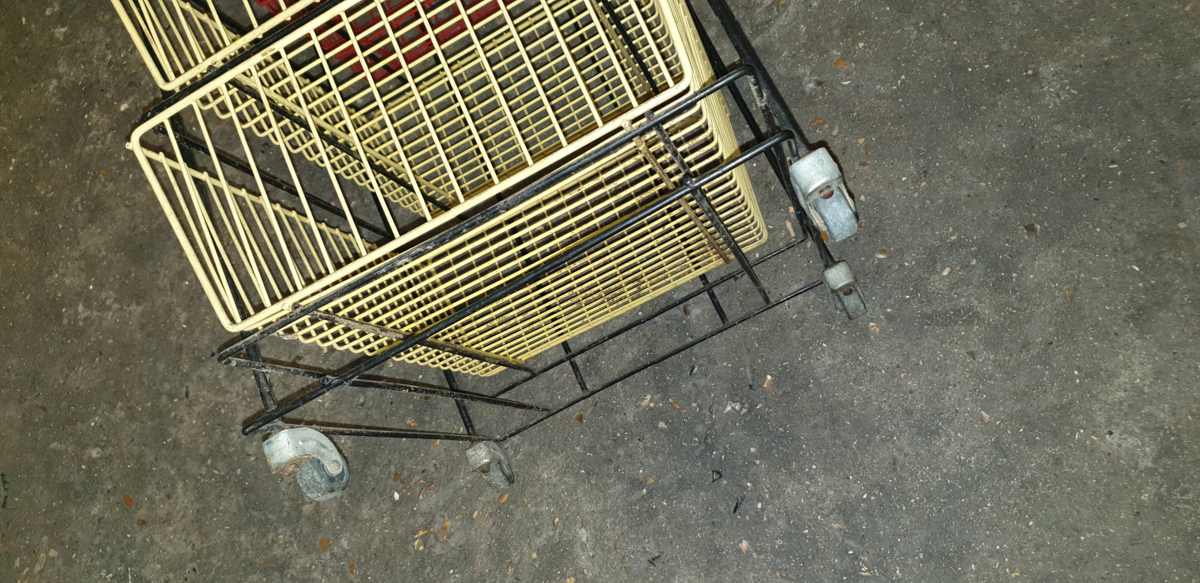 Mobile trolley with sliding baskets from the sixties