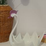 Vintage Italian glass swan emptier