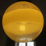Murano Mazzega globe pendant light with a bold swirl, 1960s