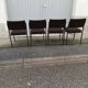 Set of 4 vintage chairs brown fabric