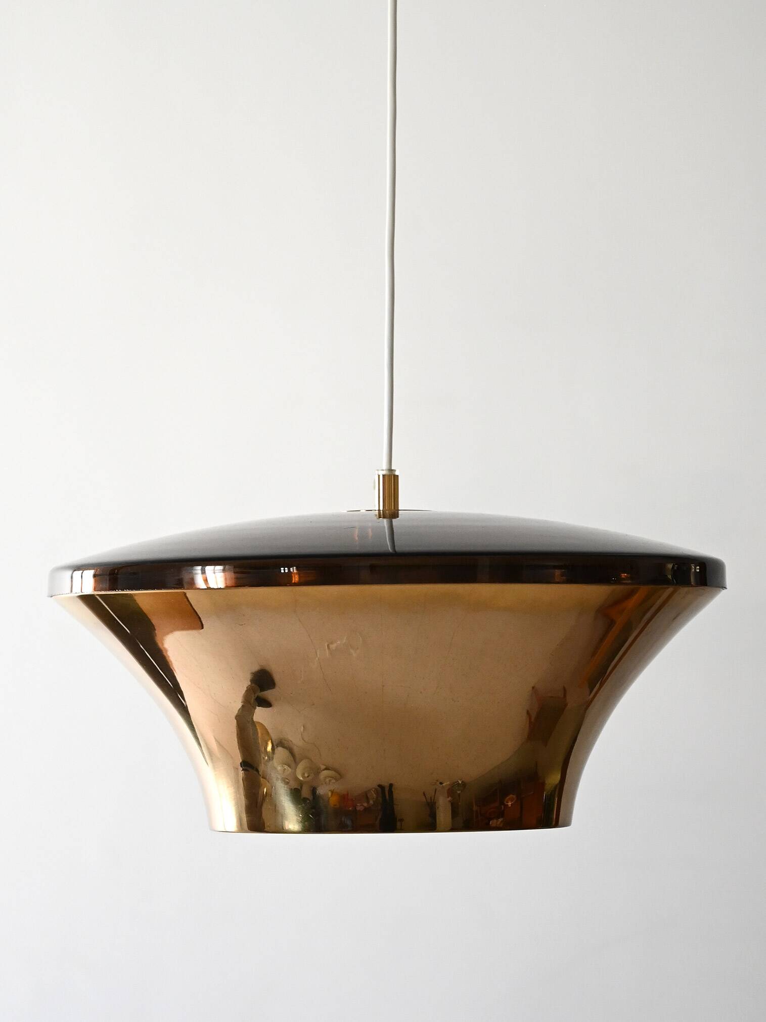 1970s Scandinavian brass ceiling lamp