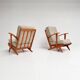 Wooden Midcentury armchairs with spindles from the 1960s
